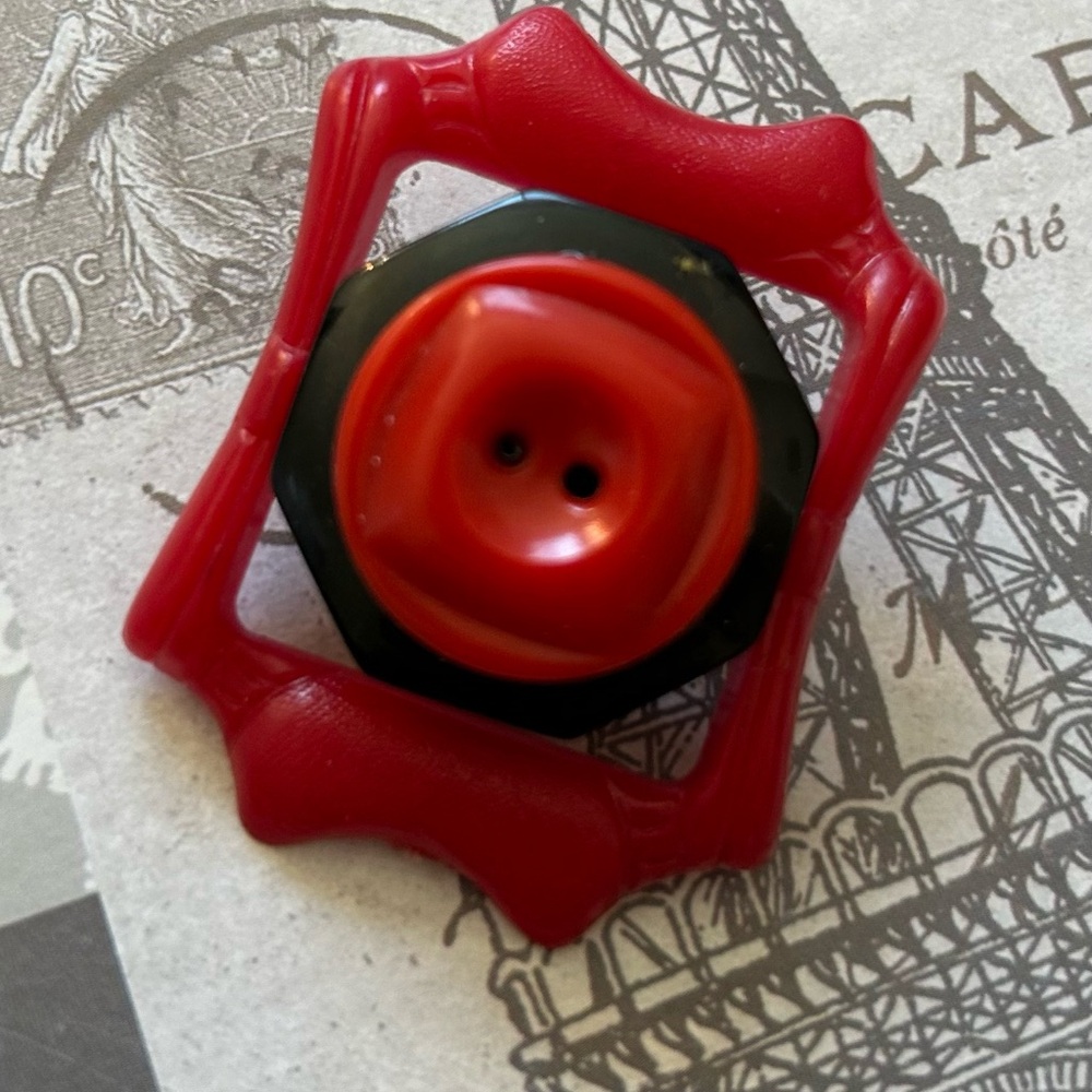 Vintage Repurposed Buttons and Buckle Brooch